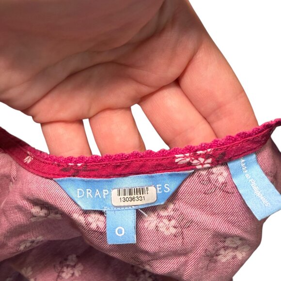 Draper James Pink Floral Wrap Dress Size 0 Cotton Rayon Midi - Picture 2 of 6